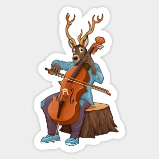 Deer Cellist Sticker